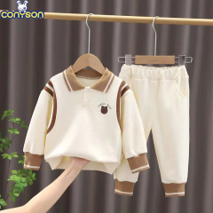 Conyson New Arrival Boutique Spring Autumn Kids Clothes Boys 2pcs Tracksuit Little Girls Casual Cotton Two Piece Clothes Set