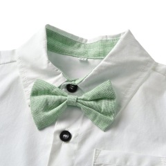Conyson Hot Summer Gentleman Wedding shirt Bow-Tie Toddler Comfortable 0-6years Baby Little Boy 2 Pieces Boy Clothing Set