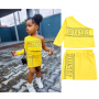 Conyson Wholesale Hot Sale Fashion Kids Clothes New Summer Boutique Little Girls Two Piece Kids Skirt Letter Print Sets Kids