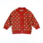 Wholesale White Red Floral Print Cute Polyester 2-9Years Knit Cardigan Sweater Kid Girl
