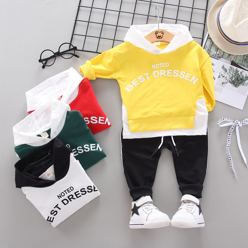 Manufacturers Selling Fashionable Hoods Cute Boy Outfits Boys Casual Sweat Suits Children 2 Piece Sets