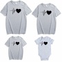 Conyson Hot Sale Family Couples Matching Parent Outfit Dad Mom Baby Girls And Me Heartbeat Printed Man Woman Kids Clothes Shirt