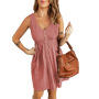 Ready to ship one piece solid apparel dresses womens summer casual clothing online order woman loose clothes fashionable dress
