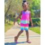 Conyson Fashion Summer Short Kids Girl Clothing Set Colours Sleeveless Vest Shorts 2 Pieces Casual Outdoor Outfits