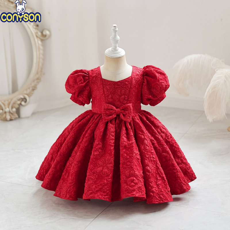 Conyson New Design Bale Thrift Summer Evening Dress Flowers Bubble Sleeves With Cute Princess Dresses Luxury Fluffy dress