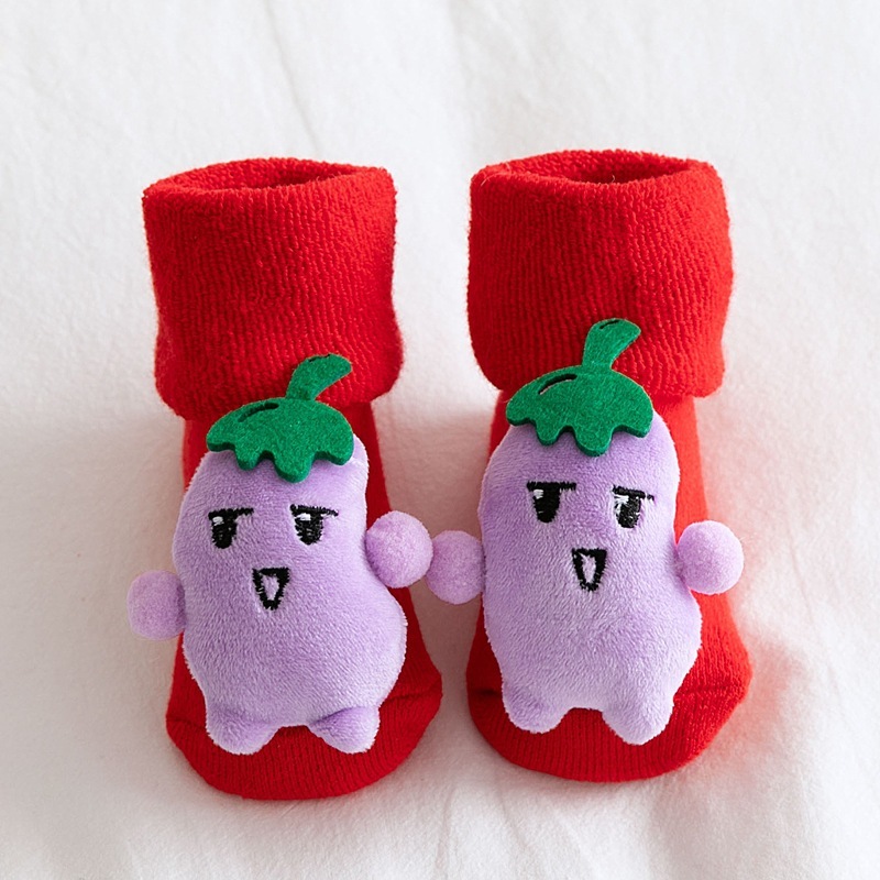 Conyson 2021 winter New fashion Christmas kids cute sets cotton thicken antislip popular toddler kids unisex red room socks