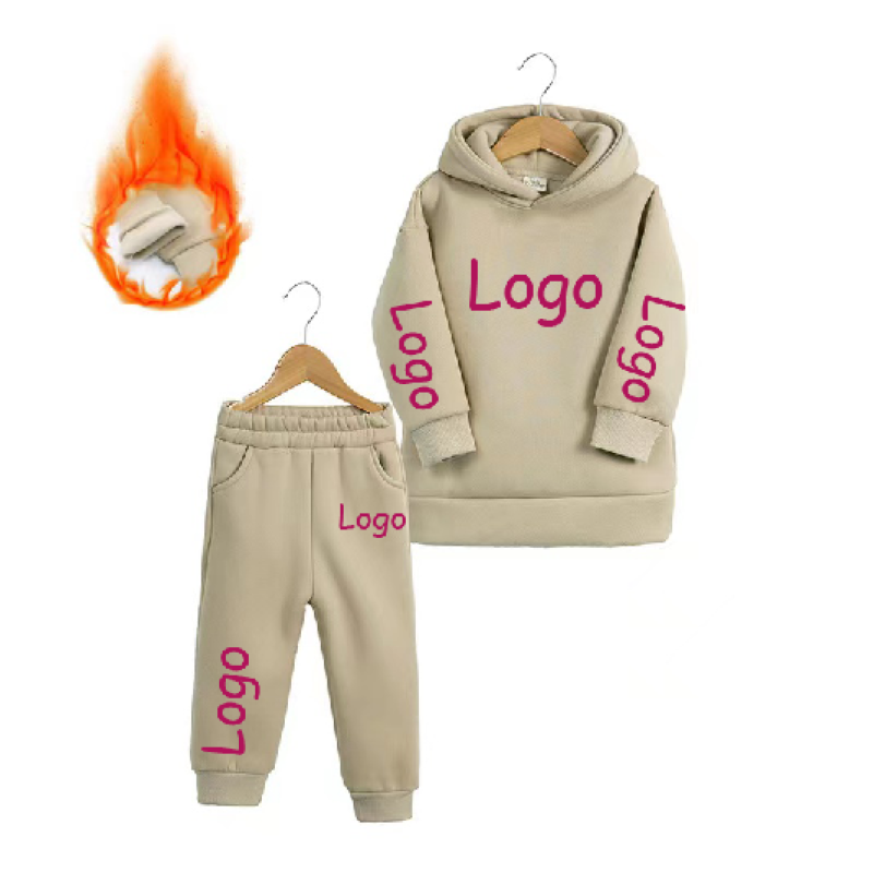 Custom Logo Printing Embroidery Autumn Winter Unisex Sports Suits Casual Hoodie Long Pants Outfits Children Tracksuits