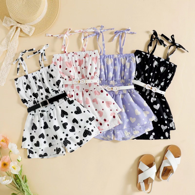 Conyson New Toddler Girl Clothes Customized Logo Girls Solid One Piece Jumpsuit For Little Girls Toddler Bodysuits