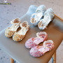 Conyson summer hot sale new fashion korean toddler size 21-36 Children's baby sequins pearl shoes kids girl shine dancing shoes