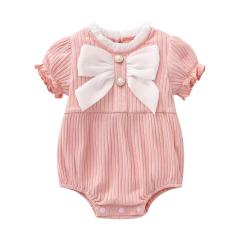 Conyson Infant Baby Girls Clothes Shorts Sleeve Bow Outdoor Clothing Cut Prince Baby Girl Romper