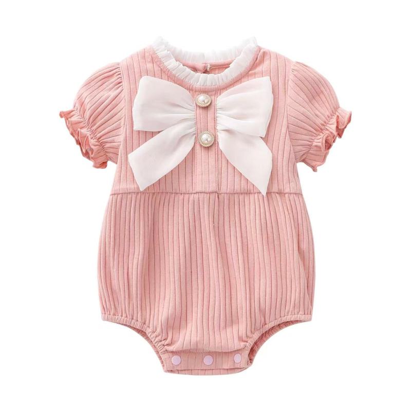 Conyson Infant Baby Girls Clothes Shorts Sleeve Bow Outdoor Clothing Cut Prince Baby Girl Romper
