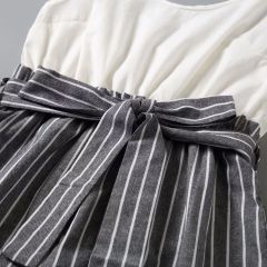 Conyson Wholesale Spring Summer Knitting Polyester Parent Child Clothing High Quality Organic Family Matching White Clothes