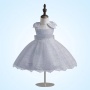 Conyson Embroidered Bow Children Dresses Tie Sleeve Pompous Satin Princess Dress Night Party Performance Dress for Baby Girls
