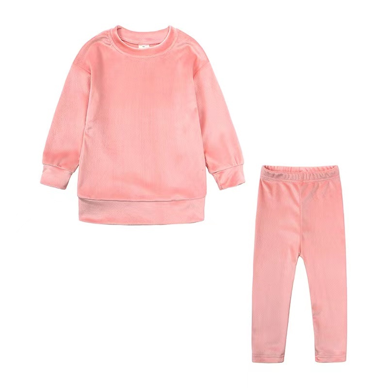 Conyson Casual Kids Girl Jogging Set Sportswear Infant Girls Long Sleeve Sweater Outfit Customized 2Pcs Clothes Sets