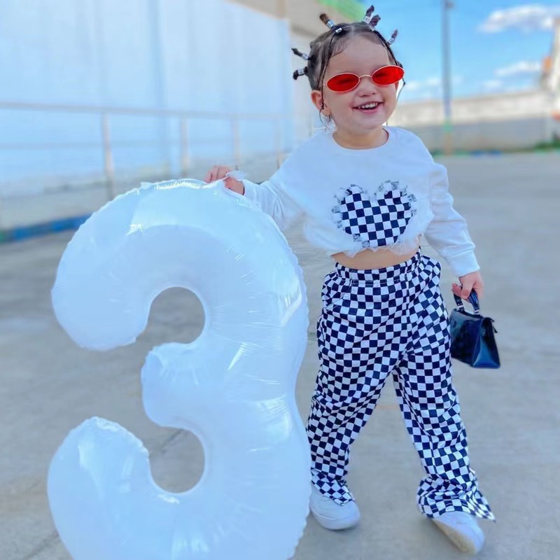 Conyson Stock Lots Spring Autumn Comfortable Casual Style Lattice Design Polyester Two Piece Girls Kids Clothing Sets