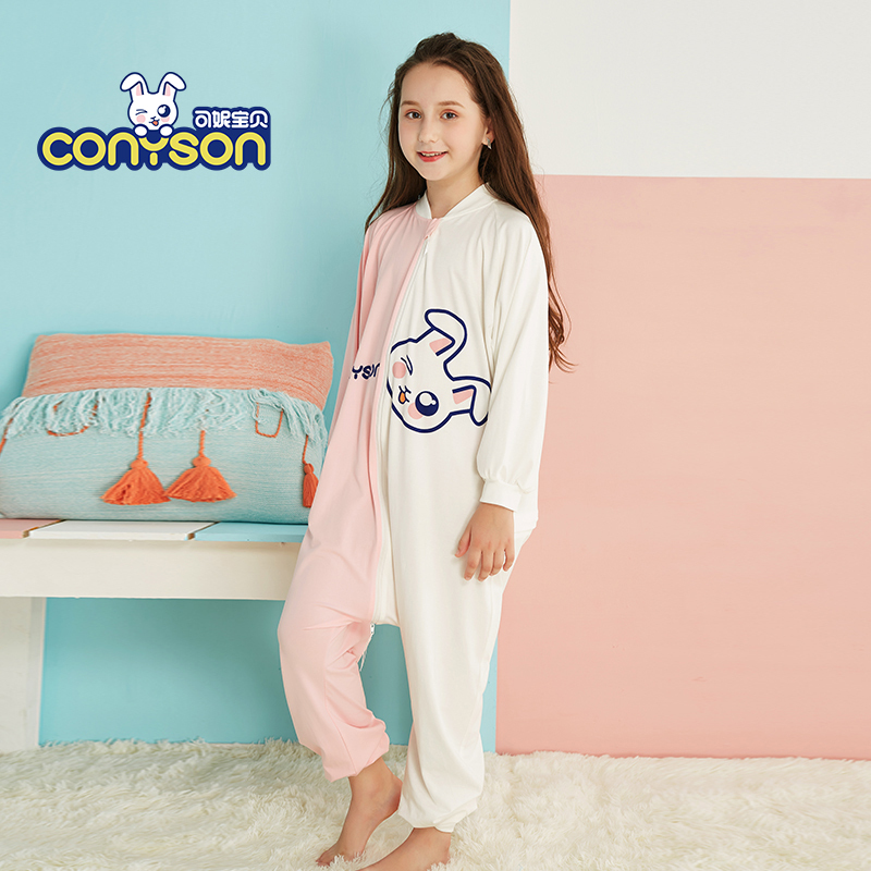 Wholesale Long Little Cotton Cute Girl Pajamas baby Kids Cartoon Onesie Pajamas Kids Girl Jumpsuit