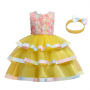 Conyson high quality ins boutique summer sleeveless floral Baby Birthday tie-dye polyester Kid Girl elegant Princess Party Dress