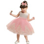 Wholesale Lace Bow Flower Girl Dress Party Wedding Birthday Kids Clothes Elegant Baby Girl Dress sleeveless frock