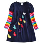High Quality Winter Soft And Comfortable Toddler Clothes Long Sleeve Organic Cotton Girl Child Dresses for kids 2-8 years