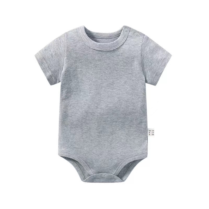 Conyson Wholesale Soft Babi Kids Rompers Unisex Baby Clothes Casual Solid 100% Cotton Short Sleeves Newborn Jumpsuits