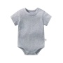 Conyson Wholesale Soft Babi Kids Rompers Unisex Baby Clothes Casual Solid 100% Cotton Short Sleeves Newborn Jumpsuits