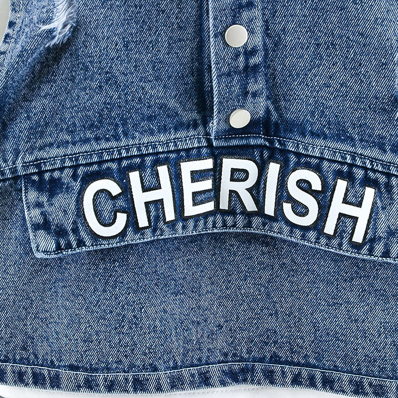 Conyson hot sale fashion autumn Boy kids boutique designers denim baby suit wholesale Clothing cotton hoodie 3-piece clothes set