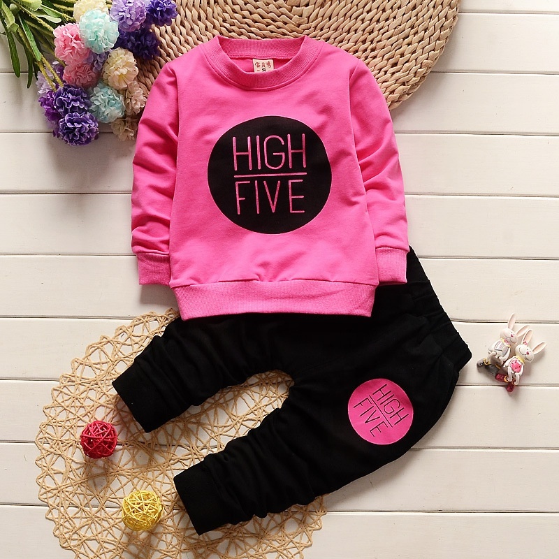 Conyson New Style Girls' Korean Set Toddler kids long sleeve Clothing Sets Girl 2 Piece Outfits baby clothes sets