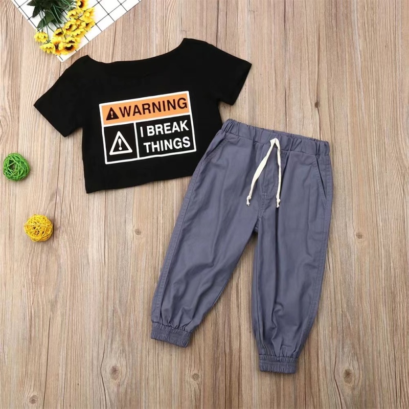 Conyson Wholesale Summer Kids Girls Sportswear High Waist T-shirt Long Pants Tracksuit Casual Printing Short Sleeve  Sport Suits
