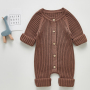 2022 Autumn Baby Romper Knitted Newborn Girls Boys Jumpsuit Outfit Solid Toddler Children Clothing Long Sleeve One Piece