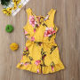Conyson Wholesale Kids Clothes Summer Cute Baby Kids Girls Printed Floral Sleeveless Romper Ruffles Jumpsuit Outfits Clothes
