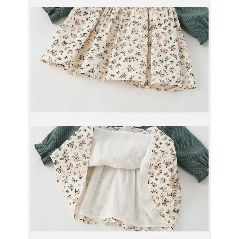 Conyson Children Wholesale Girls Baby Clothes Sets Spring Fashion Designer Floral Flower Kids Clothing With Bag Baby Dress Girl