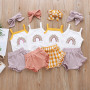 Conyson rts wholesale fashion toddler kids clothes suit 3-piece cotton apparel baby girls' summer clothing sets newborn clothes