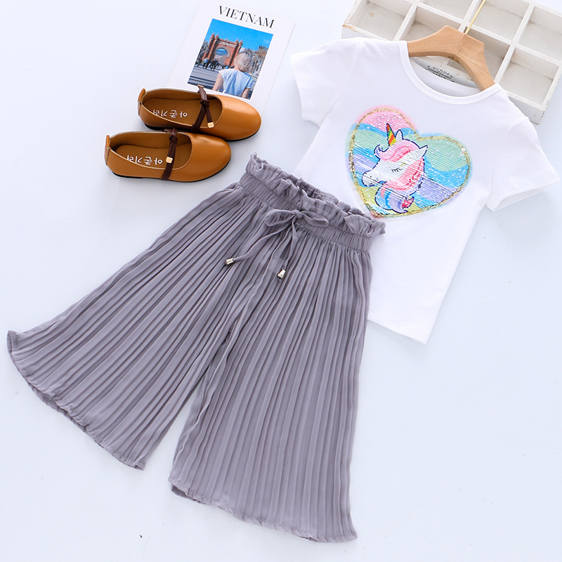 Girls Sets Summer Girls Clothes Pants Outfit Kids Tracksuit Suit Cheap Summer Wholesale Children Print Cartoon Girl Clothing Set