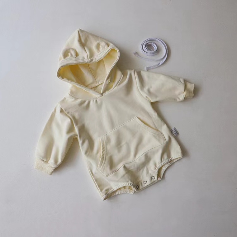 Conyson Wholesale High Quality New Autumn baby romper Solid Cotton Long Sleeve Infant Baby sweatshirt Romper