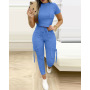 Conyson 2023 High Quality Women Jogger Sweat Shirt Matching Plain Set Clothing 2 Piece Tracksuit Set Women And Ladies Summer set