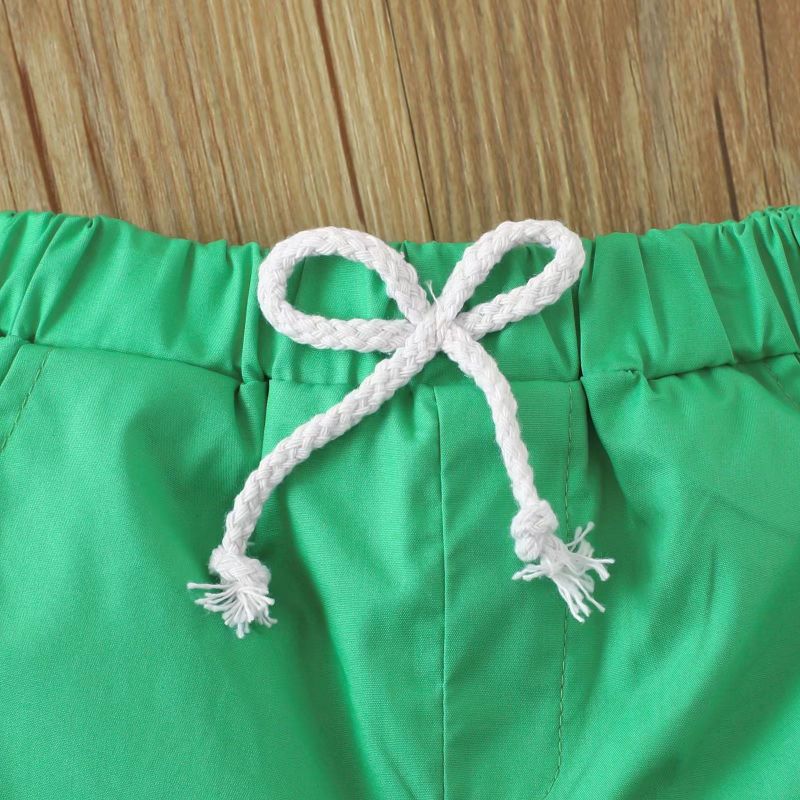 Conyson Stock Lots Spring Autumn Short Sleeve Western Style Baby Boy High Quality New Design Casual Two Piece Cartoon Shorts Set