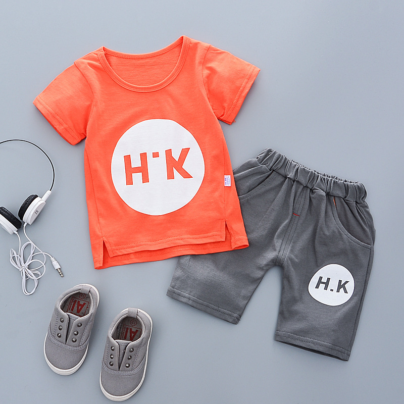 Conyson Wholesale Handsome Korean Kids Clothing Suits T-shirt and Pants 2 Pcs Boys and Girls Infant Unisex Summer Clothing Sets