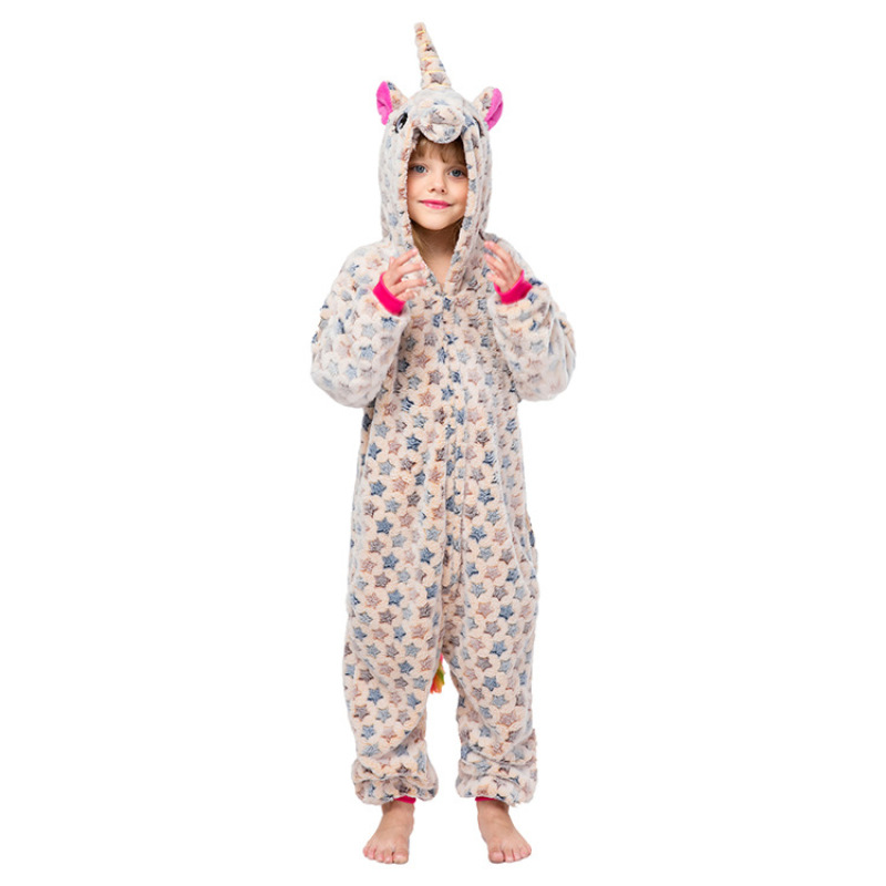 Wholesale Fleece Cartoon Winter Sleepwear Children Rompers Pajamas Kids Animals Pajamas