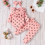High Quality Children's Love Bow Costume Baby Long Sleeved Triangle Jumpsuit Baby Romper With Headwear