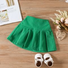 Conyson Wholesale summer toddler 2-7y Girl Newborn Clothes Suit Solid Color Sleeveless Top Pleated Skirt Two-Piece Girl Set
