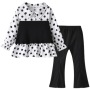 Conyson Hot Sale Spring Two Piece Outfits Dress + Bell-bottomed Pants Cute Baby Girl Clothes Kids Casual Wear Kids sets