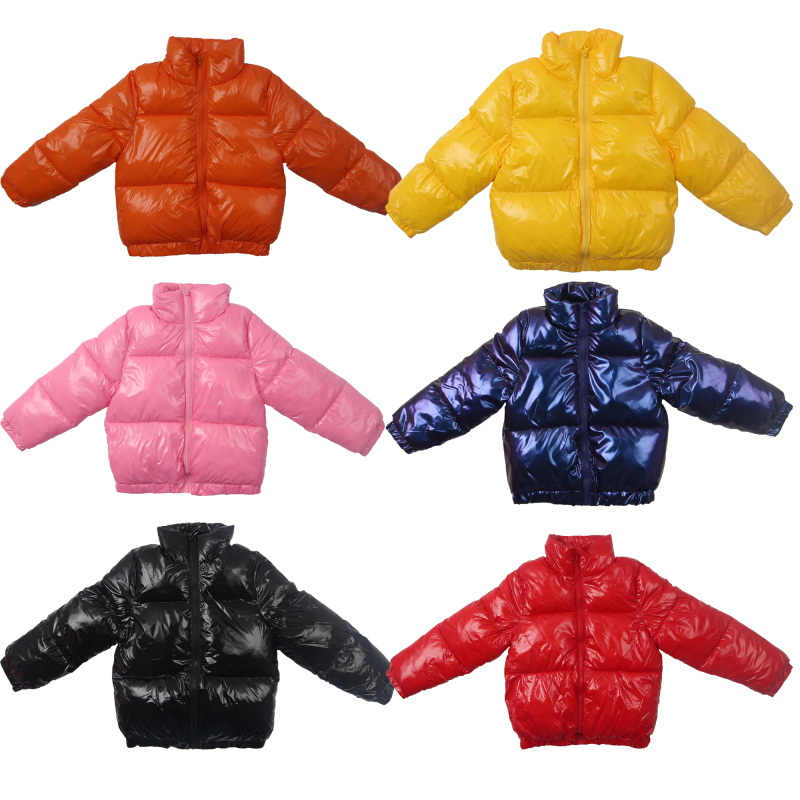 Conyson fall winter fashion Girls boys cute warm children jacket Bubble Puffer Down Coats Short Cotton Padded shiny kid's jacket