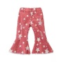 Conyson Design Ripped Jeans Toddler Girl Bell Bottoms Holes Print Girl Jeans Bell Bottom Pants Girls Elastic Waist Trousers