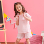 Factory Customization O-Neck Short Sleeve Woven Girls Summer Baby Clothing Cotton Kids Pajamas Sets