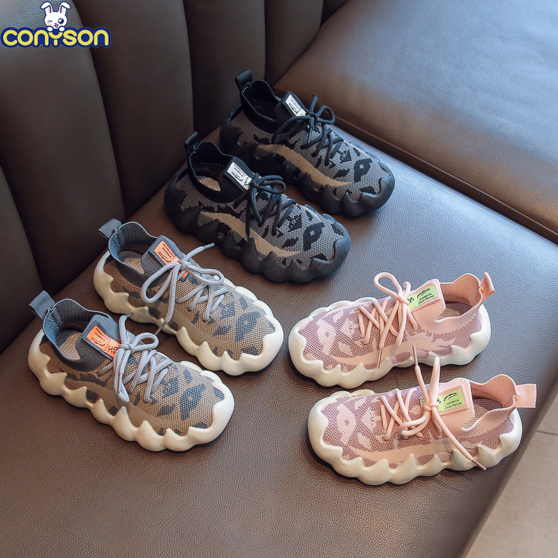 Conyson New Style wholesale High Quality Outdoor Korean Sneakers School Flexible Running Light Sports Flat Organizer Kids Shoes