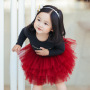 Wholesale A-Line Solid Color Polyester Mesh Fluffy Kids Girls Tutu Pink Ballet Tutu Skirts