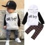 Autumn Winter 2pcs Toddler Infant Newborn children's Kids Boy Clothes Set Hoodies Long Sleeve Shirt Pants Leggings 2Pcs Outfits