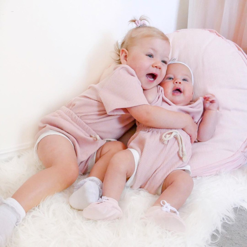 Ribbed Knitted Clothes Set 9 Colors Solid Newborn Baby Boy Girl Summer Short Sleeve T-shirt+Shorts 0-24M