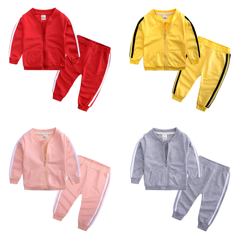 Casual Fashion Soft Fabric Striped Style Children 2pcs Summer Kids Sweat Suits Boys Summer Sets