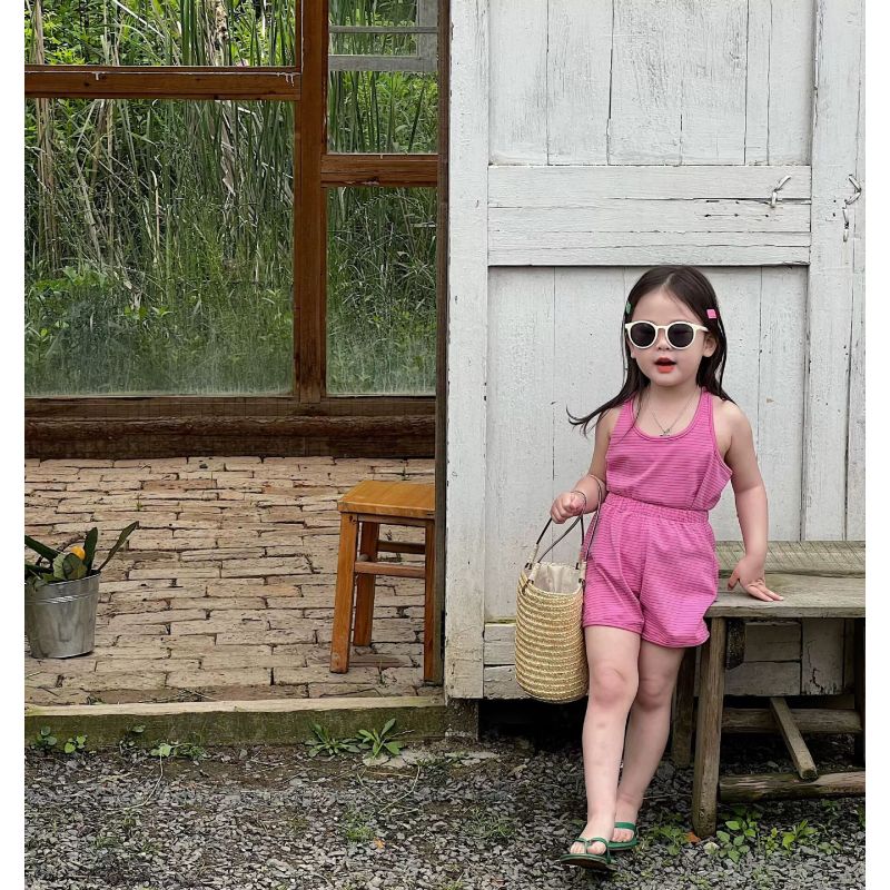 Conyson Summer Stripe Little Girls Outfits T-shirt Shorts Two Pieces Kids Clothing Set Soft Cotton Children Tracksuits